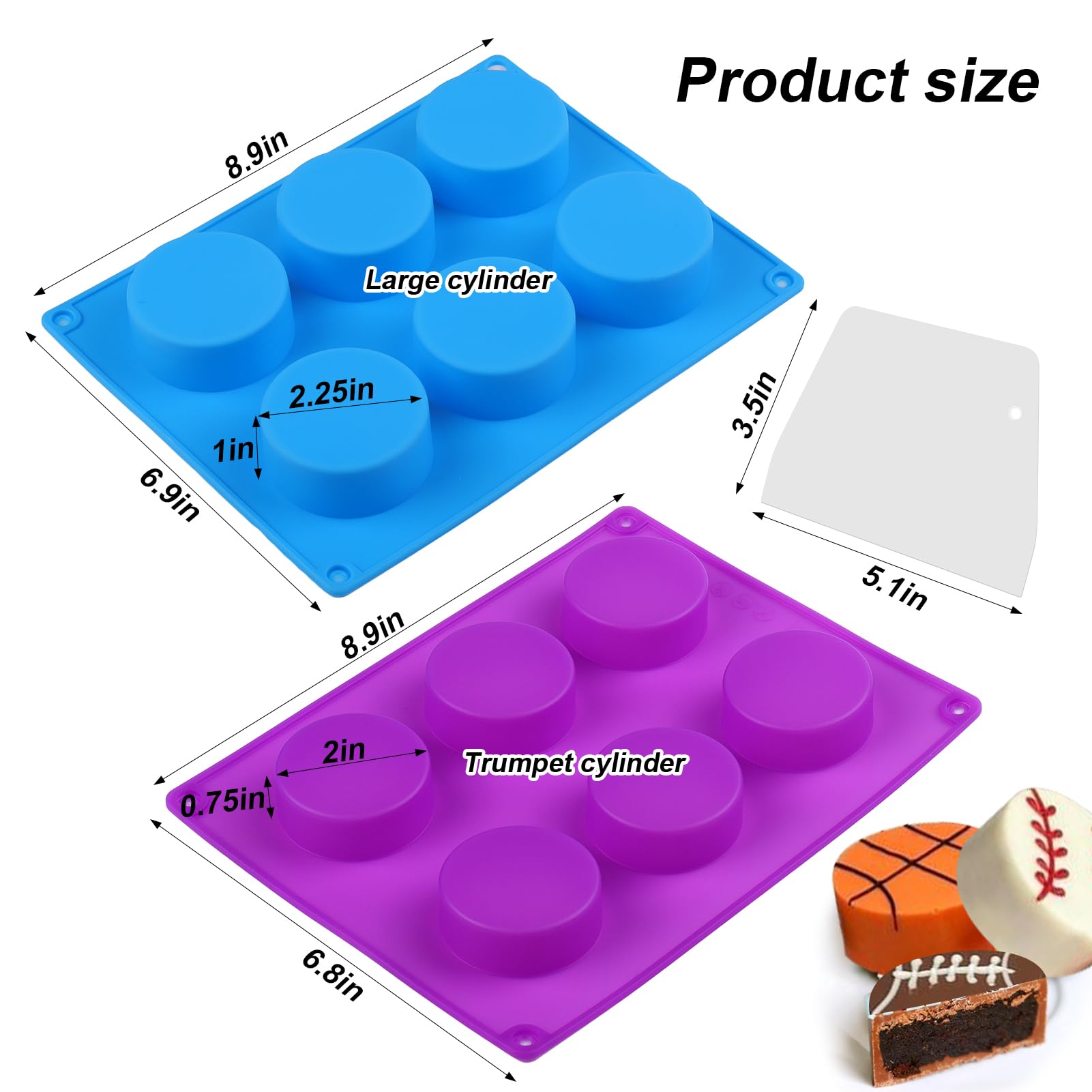 Palksky Cake Puck Mold Set, Chocolate Covered Cake Molds, Round Cake Pop Molds Silicone For Candy Chocolate Desserts Making Set